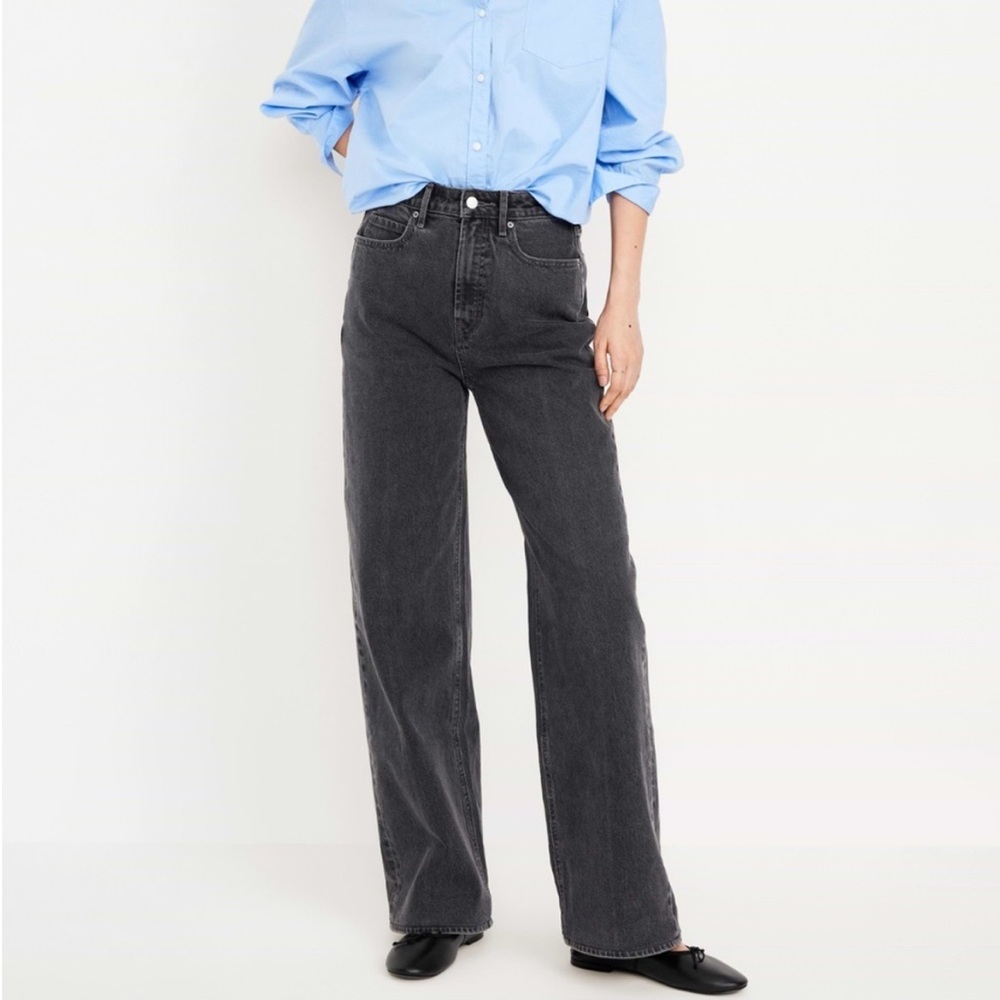 NWT Old Navy Extra High Rise Sky Hi Wide Leg Jeans 0